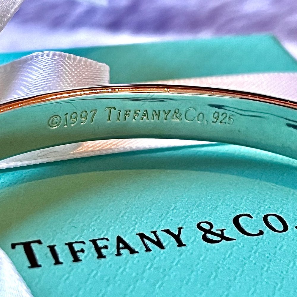 Tiffany and Co. Sterling Silver 1837 Oval Bangle Bracelet - Picture 2 of 4